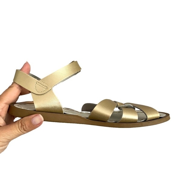 Salt Water Original Gold Waterproof Leather Flat Sandals - 5.5-6US - Picture 3 of 9